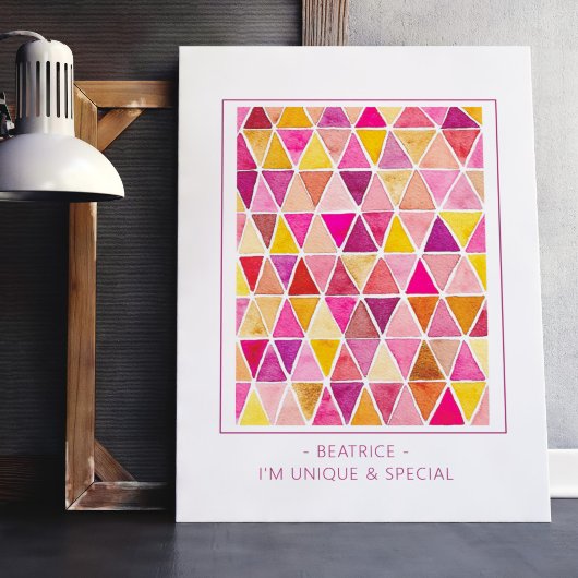 Bevestiging voor Kinderen Rood Goud Waterverf Poster