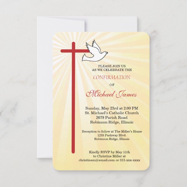 Bevestiging voor Male Cross Dove Golden Rays (Voorkant)