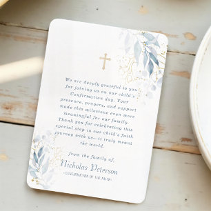 Bevestiging voor Modern Foliage Gold Cross Bedankkaart