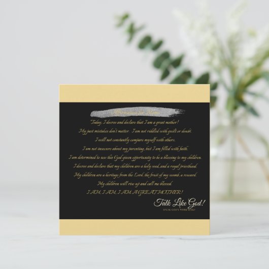 Bevestiging voor moeders - single note Kaart (Staand voorkant)