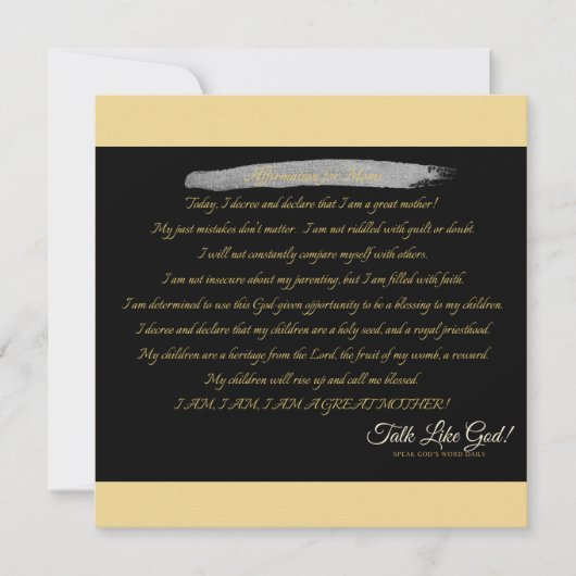 Bevestiging voor moeders - single note Kaart (Voorkant)