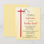 Bevestiging voor Son Cross Dove Gold Rays Kaart (Voorkant / Achterkant)