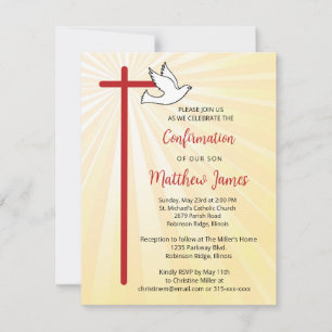 Bevestiging voor Son Cross Dove Gold Rays Kaart