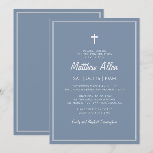 Bevestiging voor uw moderne eenvoudige Lijst Kaart (Voorkant / Achterkant)