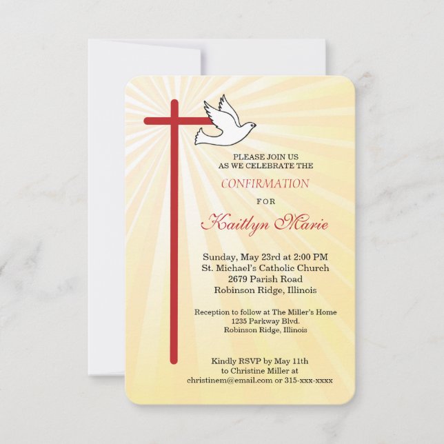 Bevestiging voor Vrouw Cross Dove Golden Rays (Voorkant)