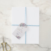 Bevestiging Waterverf bloemenscript Paarse blush Cadeaulabel (Met Touw)