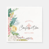 Bevestiging Waterverf Floral Blush Pink Cross Servet (Voorkant)