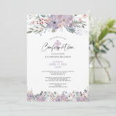 Bevestiging Waterverf Floral wilde bloemen Paars Kaart (Staand voorkant)