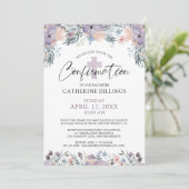 Bevestiging Waterverf Paarse bloemen Kaart (Staand voorkant)