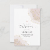 Bevestiging waterverf roze agaatdecor kaart (Voorkant)