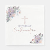 Bevestiging Waterverf Wildbloemen Kruis Servet (Voorkant)
