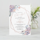 Bevestiging Waterverf Wildbloemen Paars Koper Kaart (Staand voorkant)