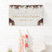 Bevestiging Welkom Bourgondische pioenroos Marmere Spandoek (Insitu)