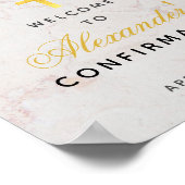 Bevestiging Welkom Greenery Gold Cross Marble Poster (Hoek)