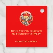 Bevestiging White Dove Red Flamed Bedankt Bedankjes Labels (Achterkant)