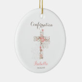 Bevestiging wit floraal kruis keramisch ornament (Rechts)