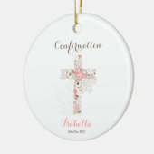 Bevestiging wit floraal kruis keramisch ornament (Links)