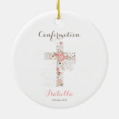 Bevestiging wit floraal kruis keramisch ornament (Achterkant)