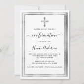 Bevestiging wit zilveren kruis kaart (Voorkant)