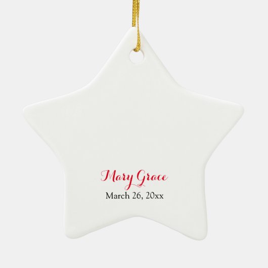 Bevestiging Witte duif op Rode Cirkel Keramisch Ornament (Achterkant)