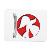 Bevestiging Witte duif op Rode Cirkel Magneet (Horizontaal)