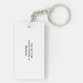 Bevestiging Witte duif op Rode Cirkel Sleutelhanger (achterkant)