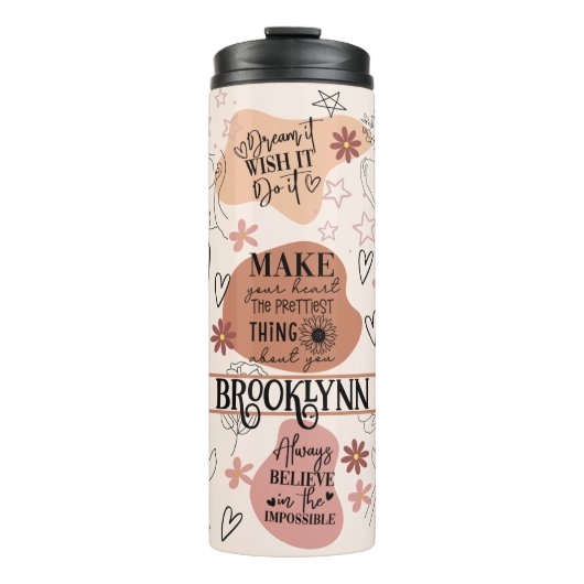 Bevestiging Zelf Liefde Abstract Pastel Kleuren Bo Thermosbeker (Voorkant)