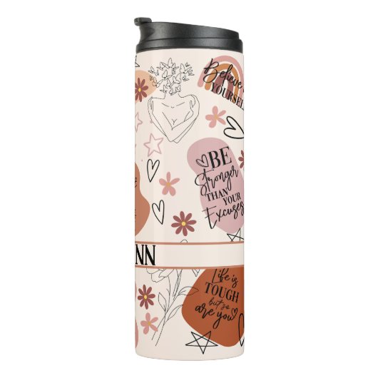 Bevestiging Zelf Liefde Abstract Pastel Kleuren Bo Thermosbeker (Geroteerd rechts)