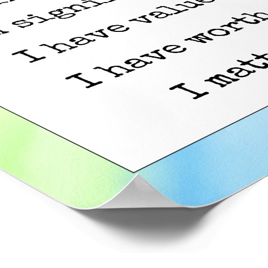 Bevestiging zelf-waard u maakt regenbooggradiënt b poster (Hoek)