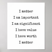 Bevestiging zelf-wortaanmoediging die u belangrijk poster (Voorkant)