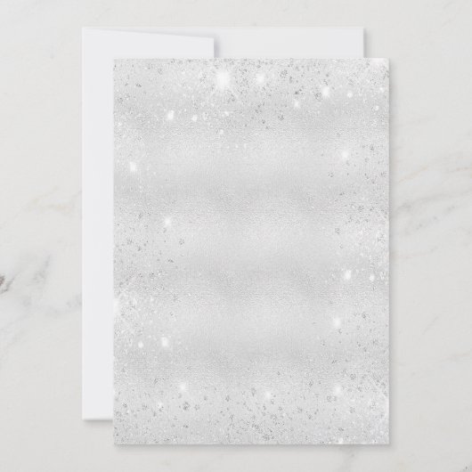 Bevestiging zilveren roos gouden zwarte sparken kaart (Achterkant)