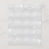 Bevestiging zilverroze glitter budget uitnodiging flyer (Achterkant)