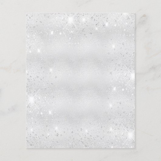 Bevestiging zilverroze glitter budget uitnodiging flyer (Achterkant)