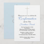 Bevestiging Zonneblauw-grijze uitnodiging (Voorkant / Achterkant)