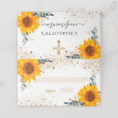 Bevestiging zonnebloem Eucalyptus gold glitter Plaatskaartje (Buitenkant ongevouwen)