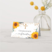 Bevestiging zonnebloem Eucalyptus gold glitter Plaatskaartje (Achterkant)