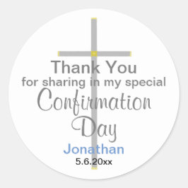 Bevestiging Zoon Dank u Ronde Stickers
