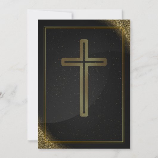 Bevestiging Zwart en Goud Elegant Kaart (Achterkant)