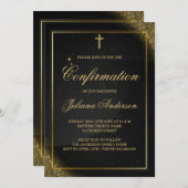 Bevestiging Zwart en Goud Elegant Kaart (Voorkant / Achterkant)