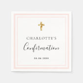 Bevestiging zwart roos gouden witte naam meisje servet (Voorkant)