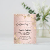 Bevestiging: zwarte eucalyptusgoud glitter uitnodiging briefkaart (Staand voorkant)