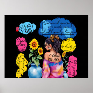 Bevestigingen voor vrouwelijke empowerment Positie Poster