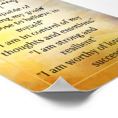 Bevestigingen voor zelfvertrouwen en inspiratie poster (Hoek)