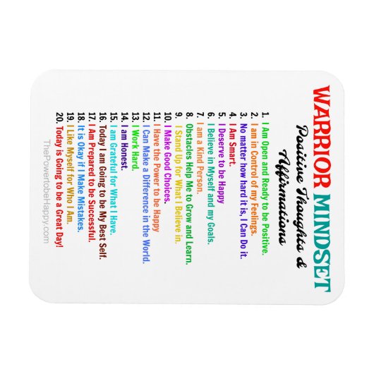 BEVESTIGINGEN WARRIOR MINDSET MAGNEET (Horizontaal)