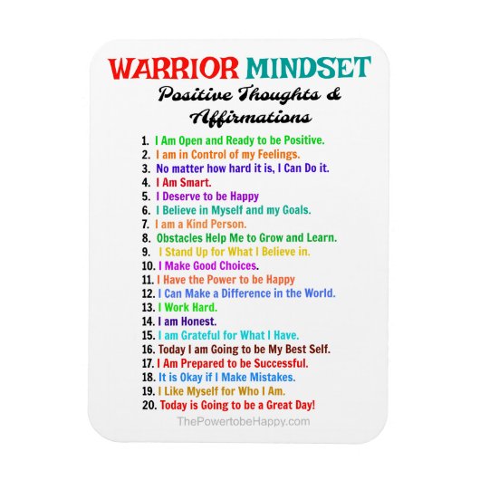 BEVESTIGINGEN WARRIOR MINDSET MAGNEET (Verticaal)