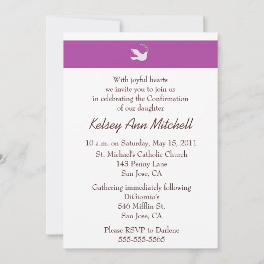 Bevestigingsaankondiging Kaart (Achterkant)