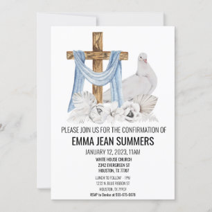 Bevestigingsceremonie Waterverf dove kruis Kaart