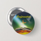 Bevestigingsduif, Bijbel, Kruis Ronde Button 5,7 Cm (Voorkant /achterkant)