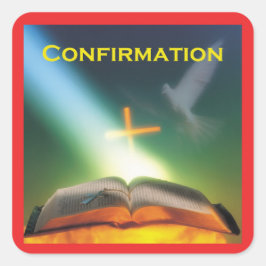 Bevestigingsduif, Bijbel, Kruis Vierkante Sticker