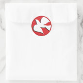 Bevestigingsduif in Rode Cirkel Ronde Sticker (Tas)